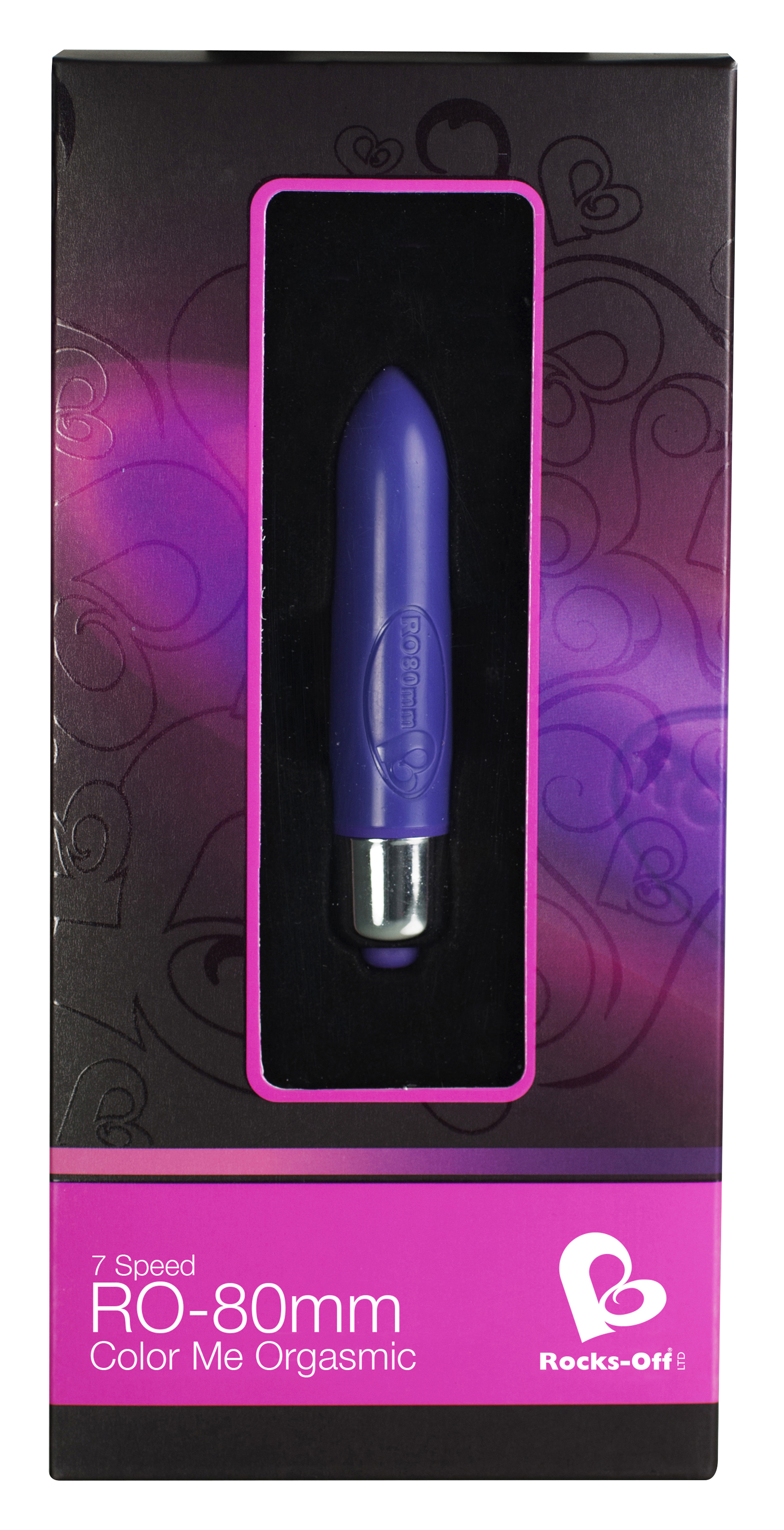 RO-80mm 7 Speed Colour Me Orgasmic Vibrating Bullet - Purple
