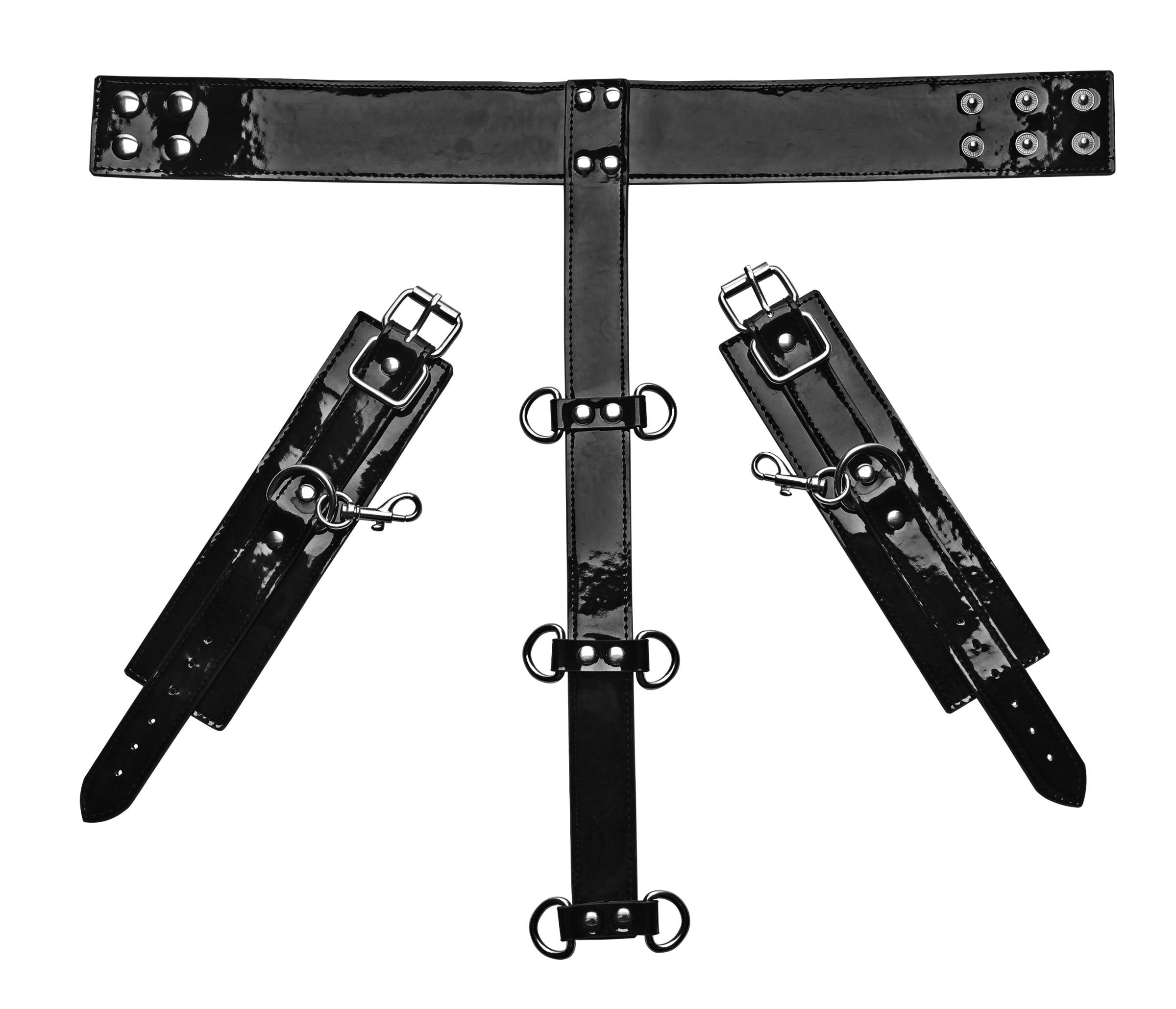 Bound Around Neck to Wrist Restraints - Black