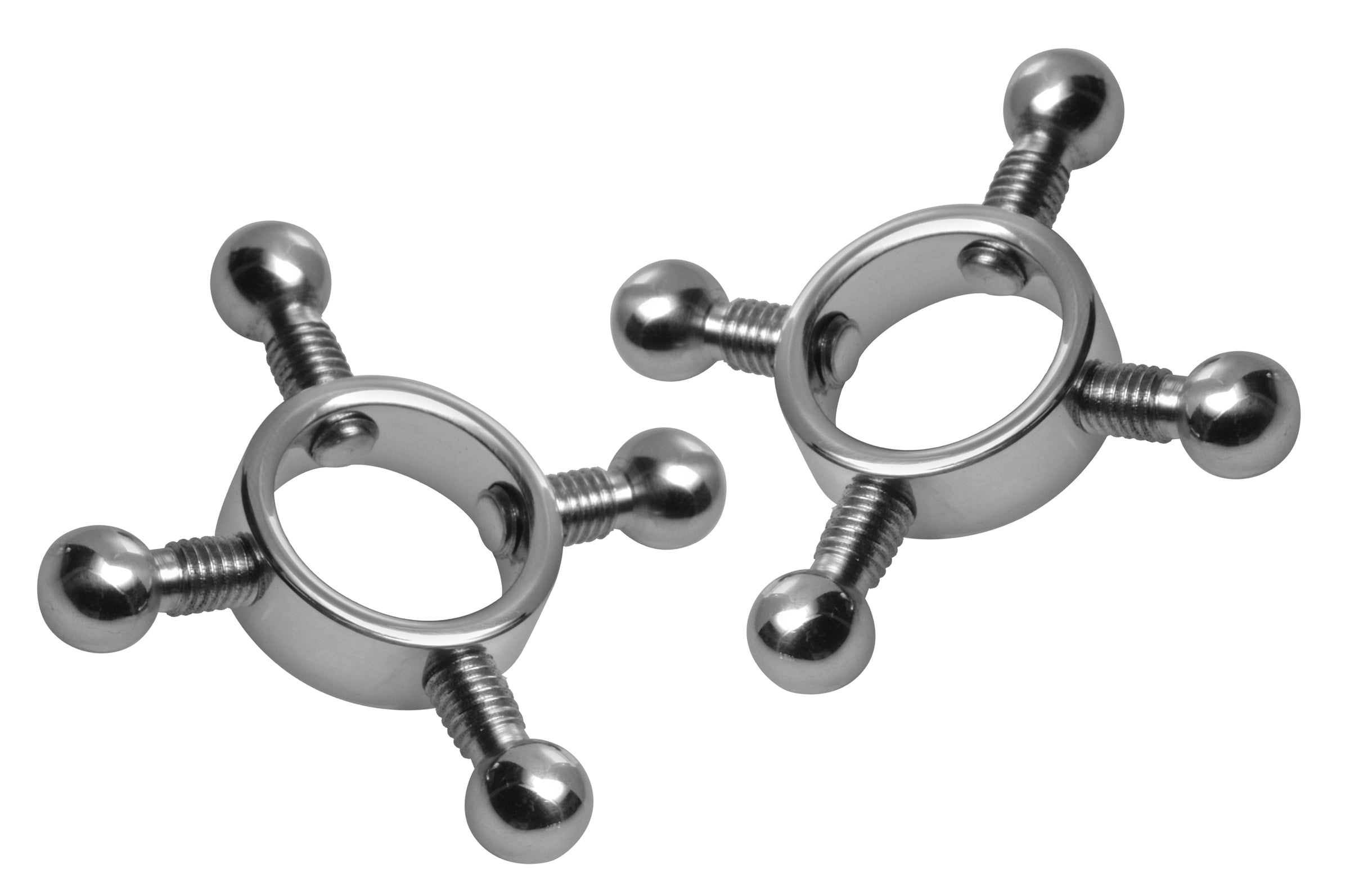 Rings Of Fire Stainless Steel Nipple Press Set - Silver