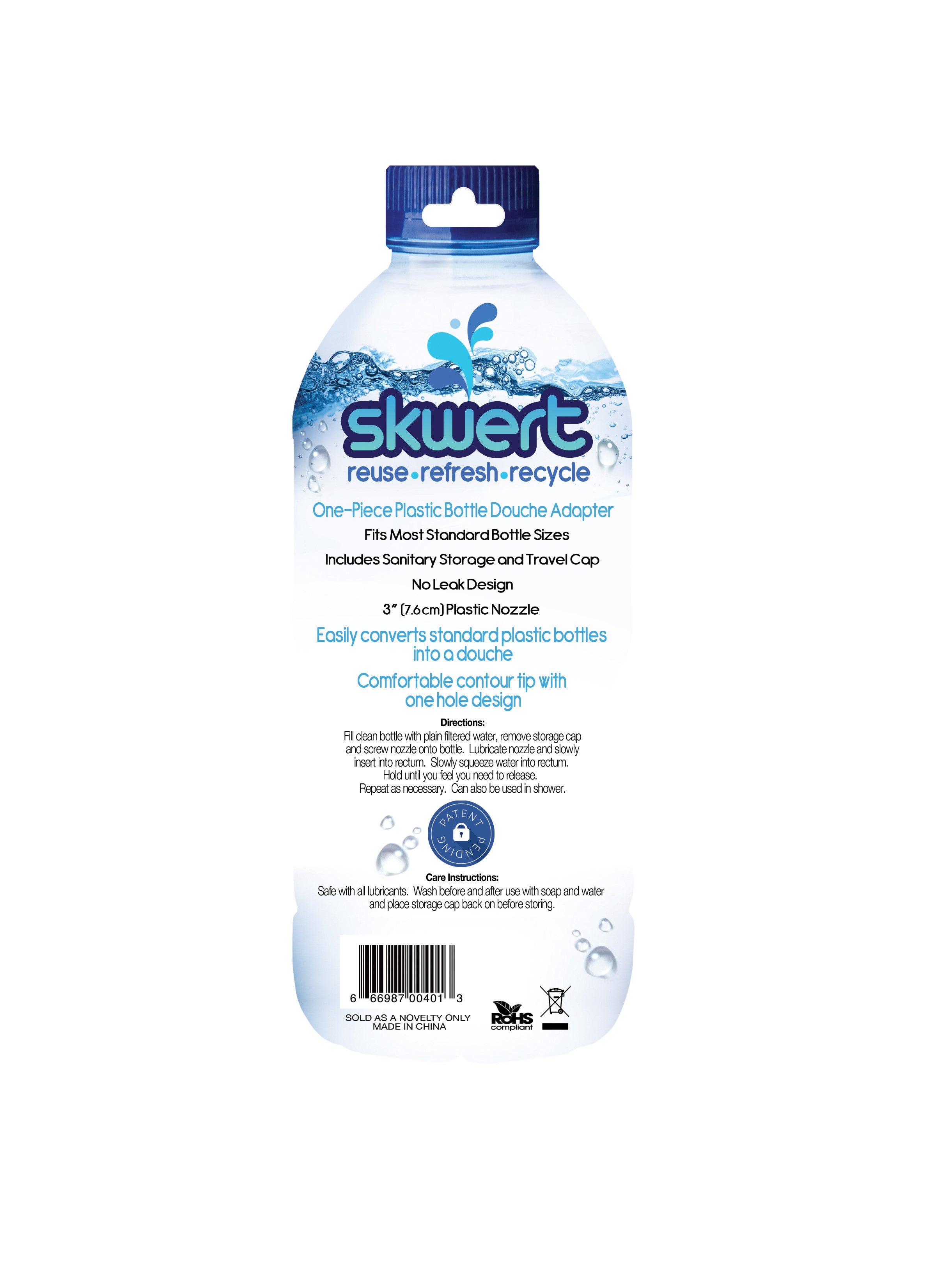 Skwert 1 Pc Water Bottle Douche - Blue