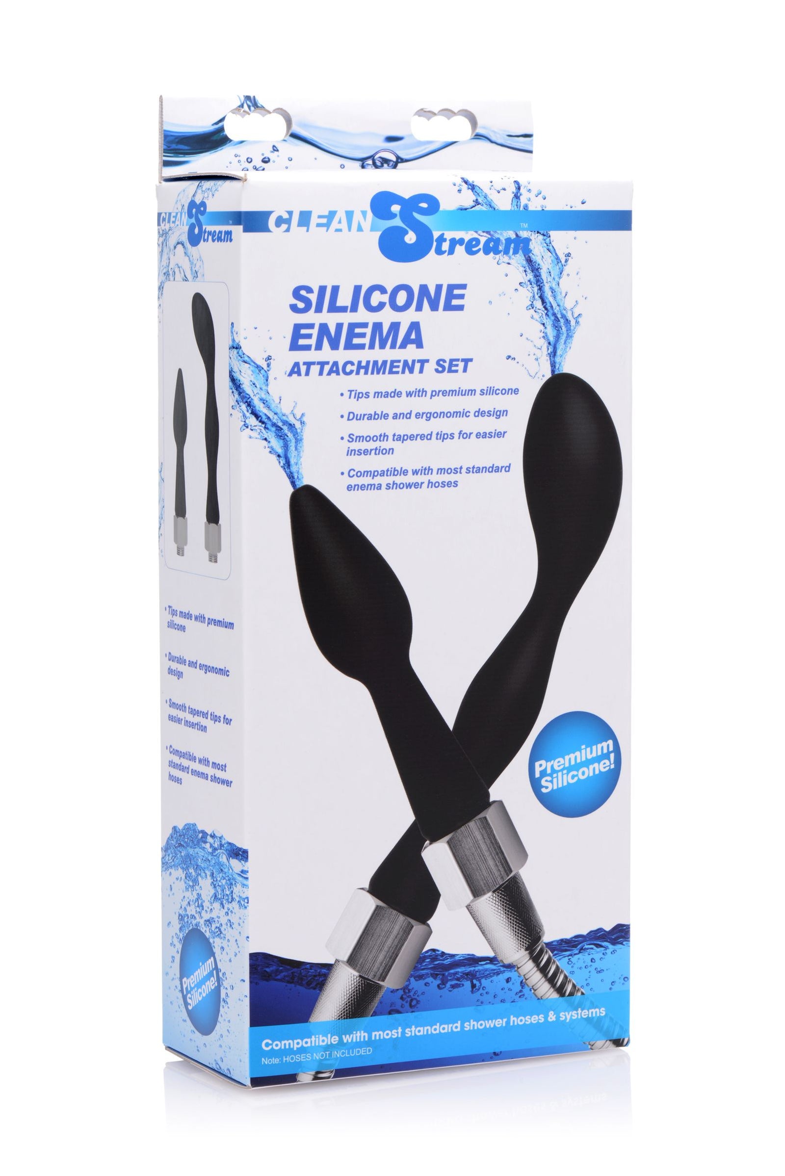 Silicone Enema Attachment Set - Black