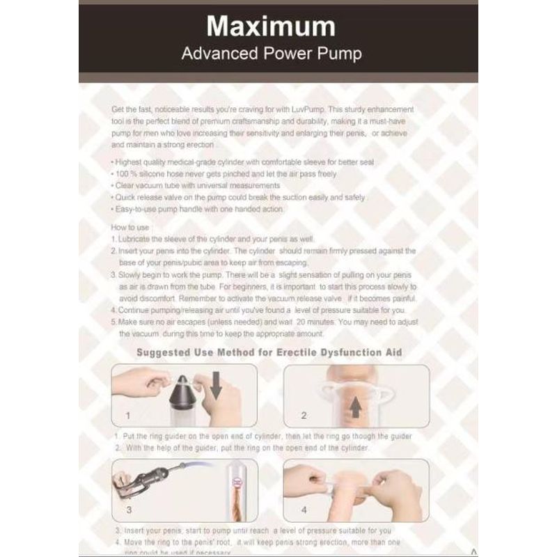 Penis Pump Maximum ED AID - Black