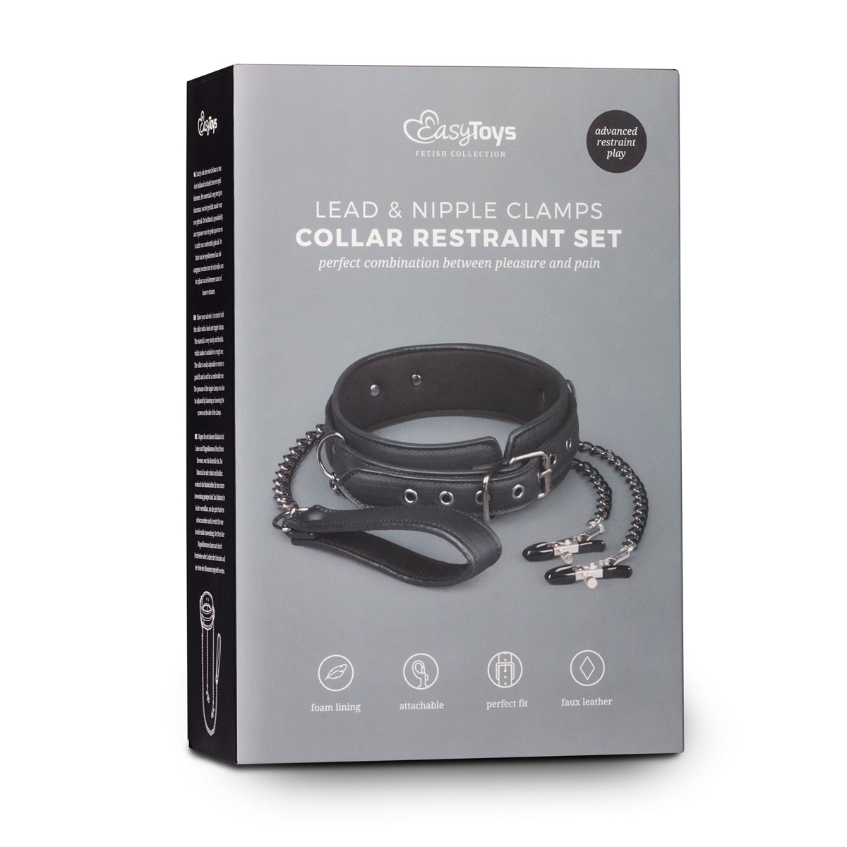 Collar With Nipple Chains - Black