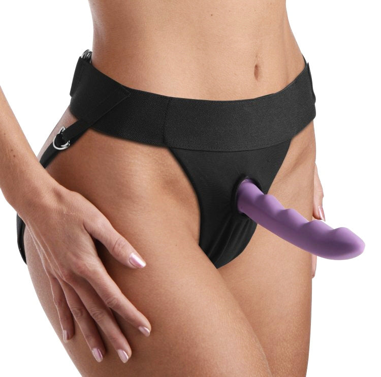 Avalon Jock Style Strap On Harness - Purple