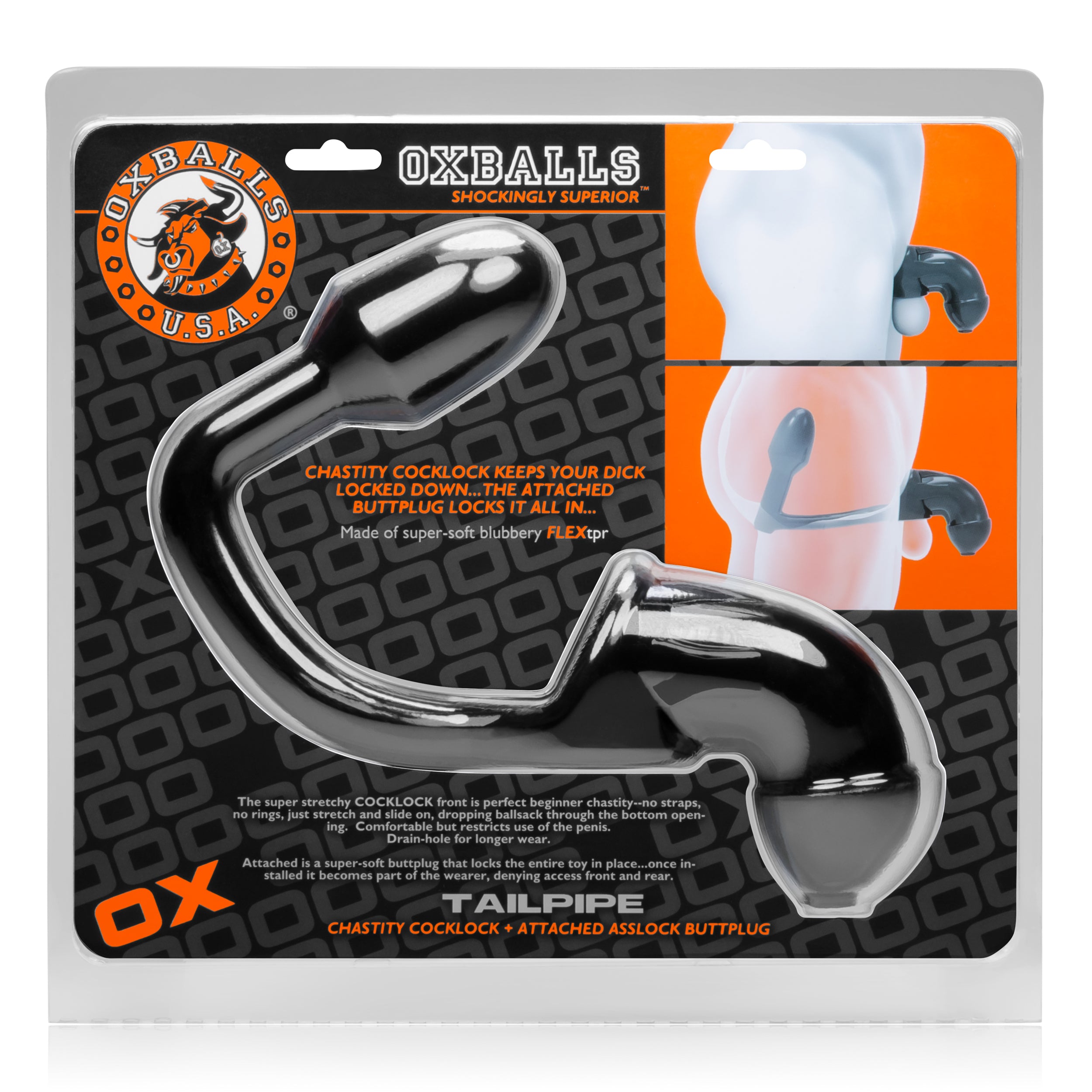 Tailpipe Asslock And Cocklock Oxballs - Black