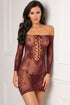 Tie Breaker Long Sleeve Dress - Burgundy