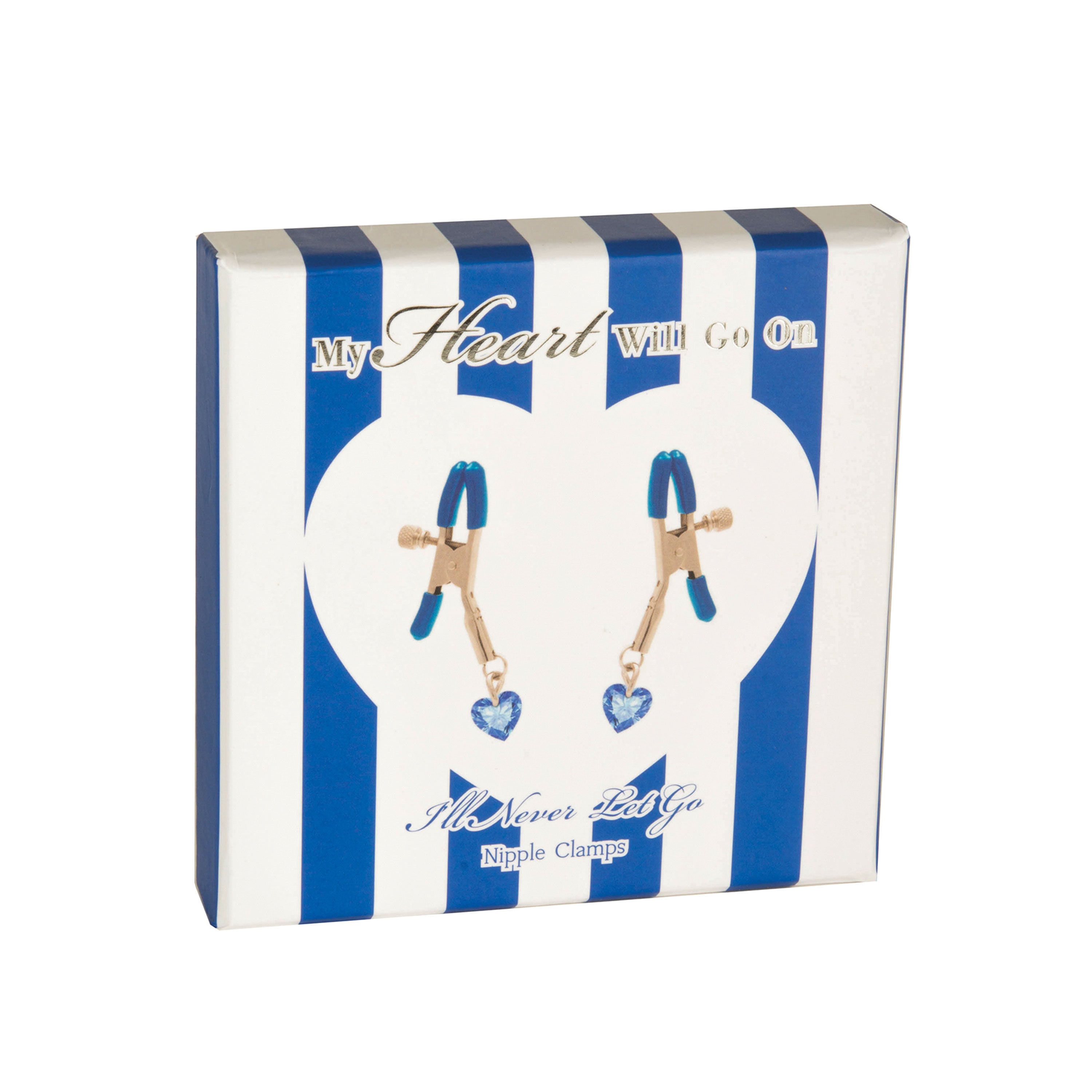 My Heart Will Go On Ill Never Let Go Nipple Clamps - Blue