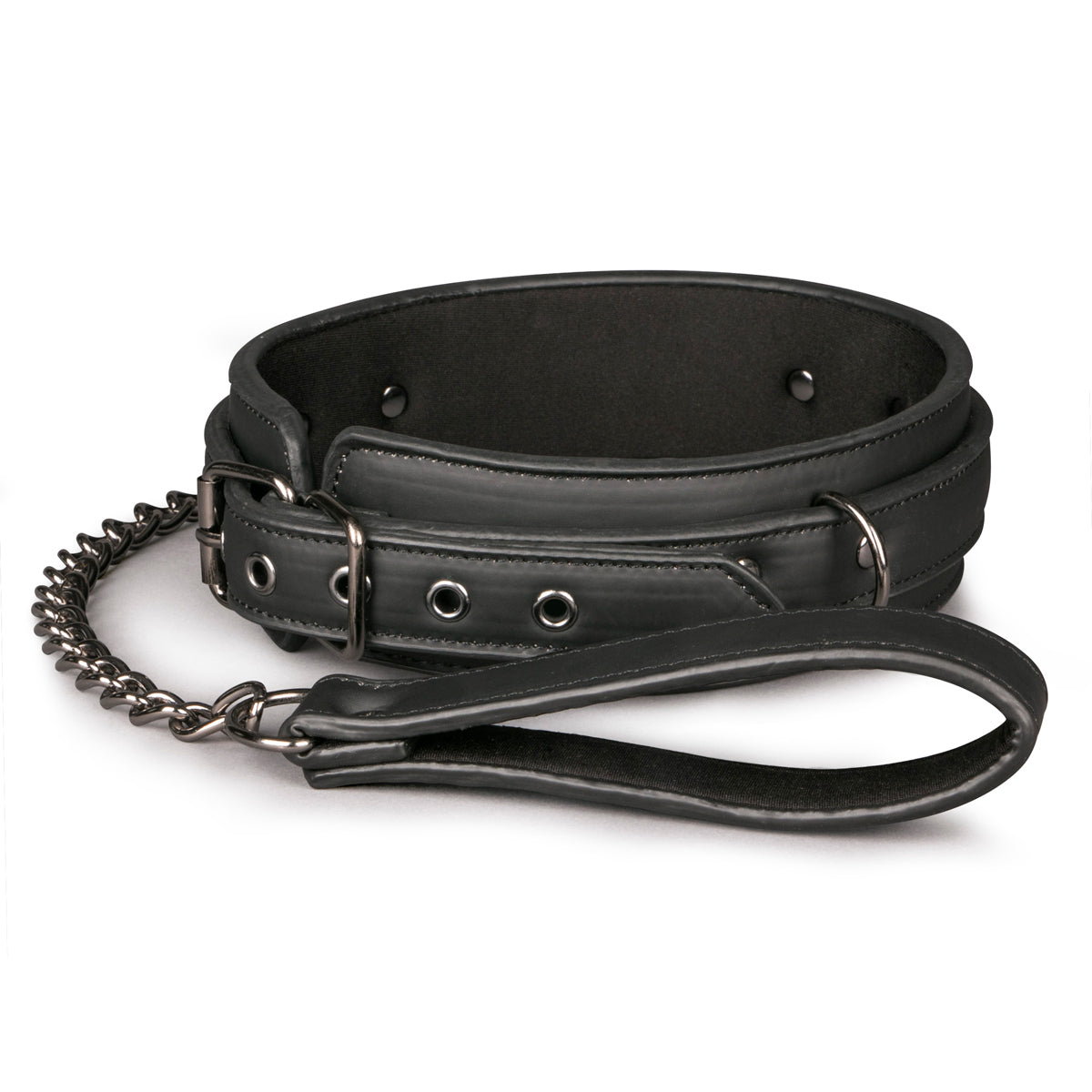 Fetish collar With Leash - Black