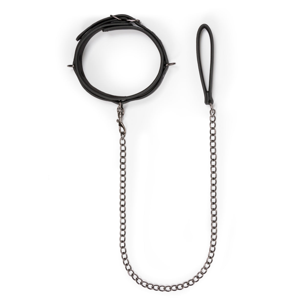 Fetish collar With Leash - Black
