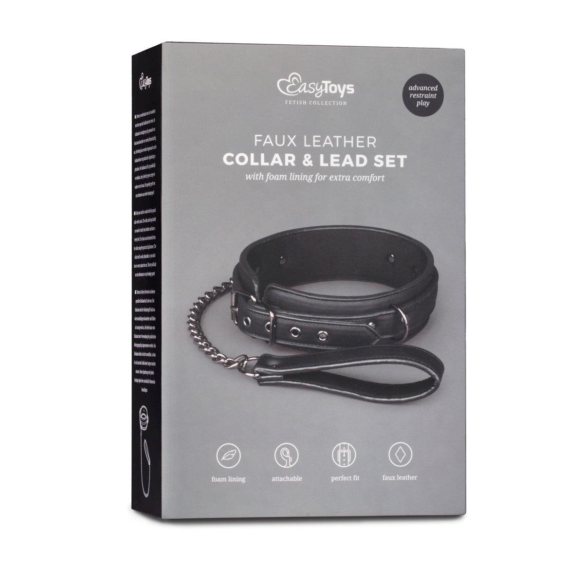 Fetish collar With Leash - Black