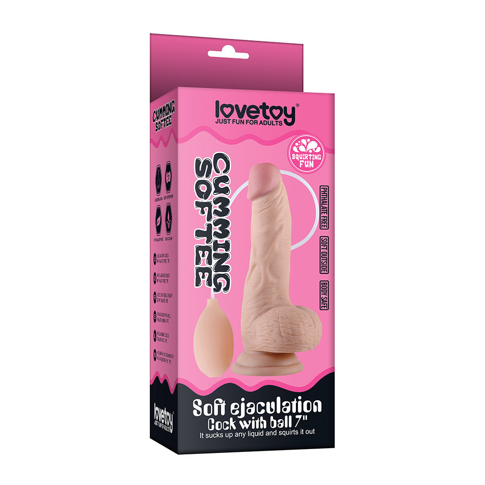 Soft Ejaculation Cock With Ball 8in - Flesh