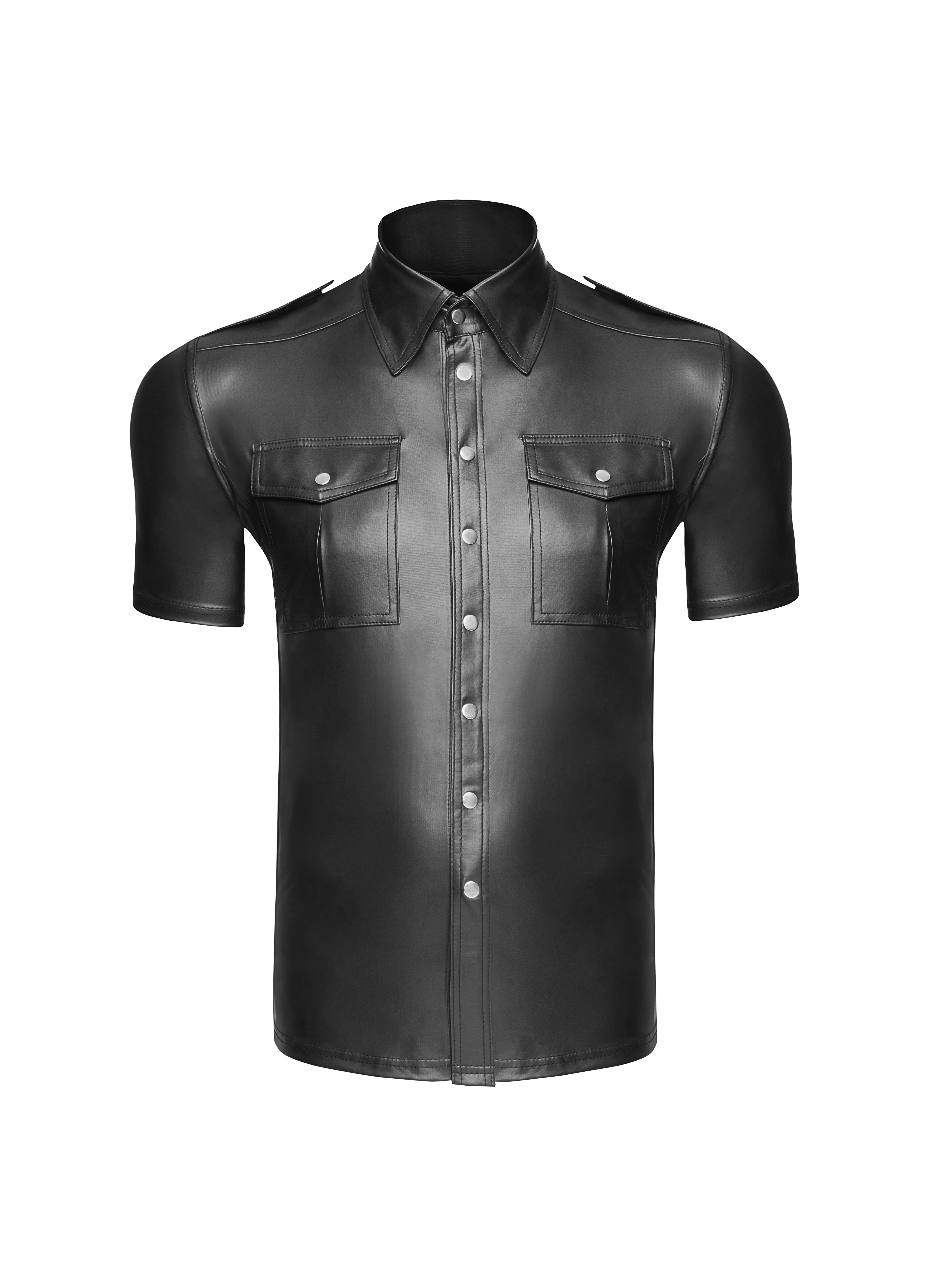 Sexy And Elegant Shirt With Front Pockets - Black