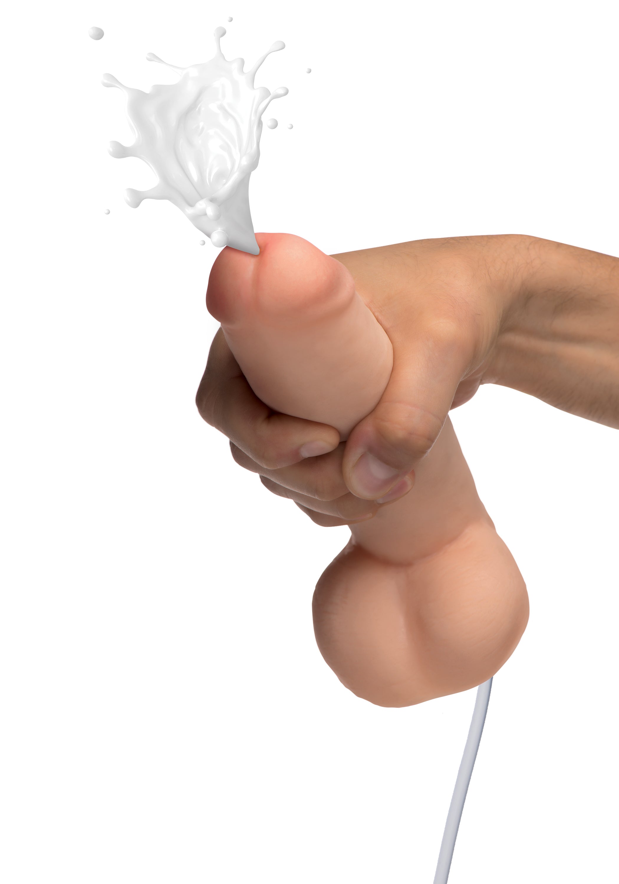 Squirting Dildo 8in with Syringe - Flesh