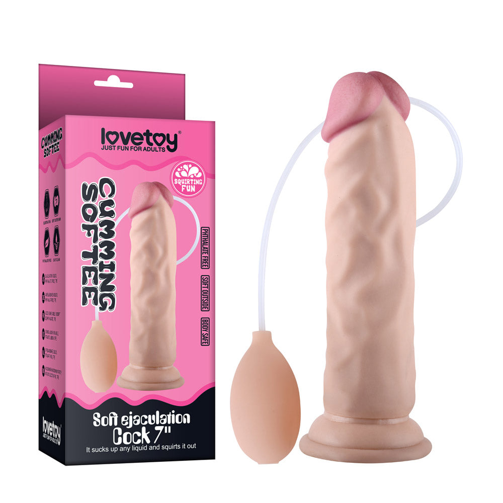 Soft Ejaculation Cock With Ball 8.5in - Flesh