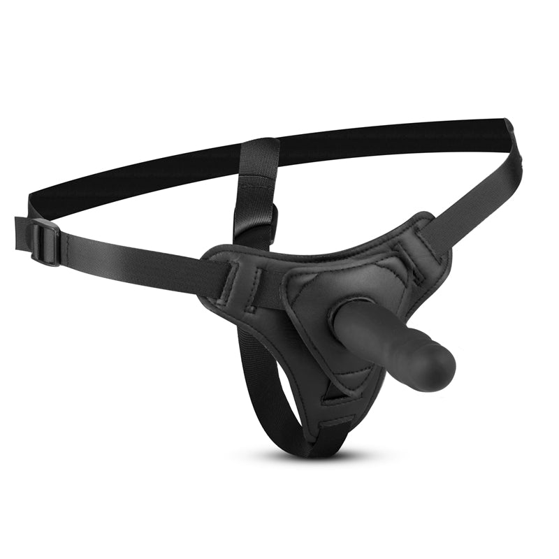 Silicone Realistic Strap-On   - Black