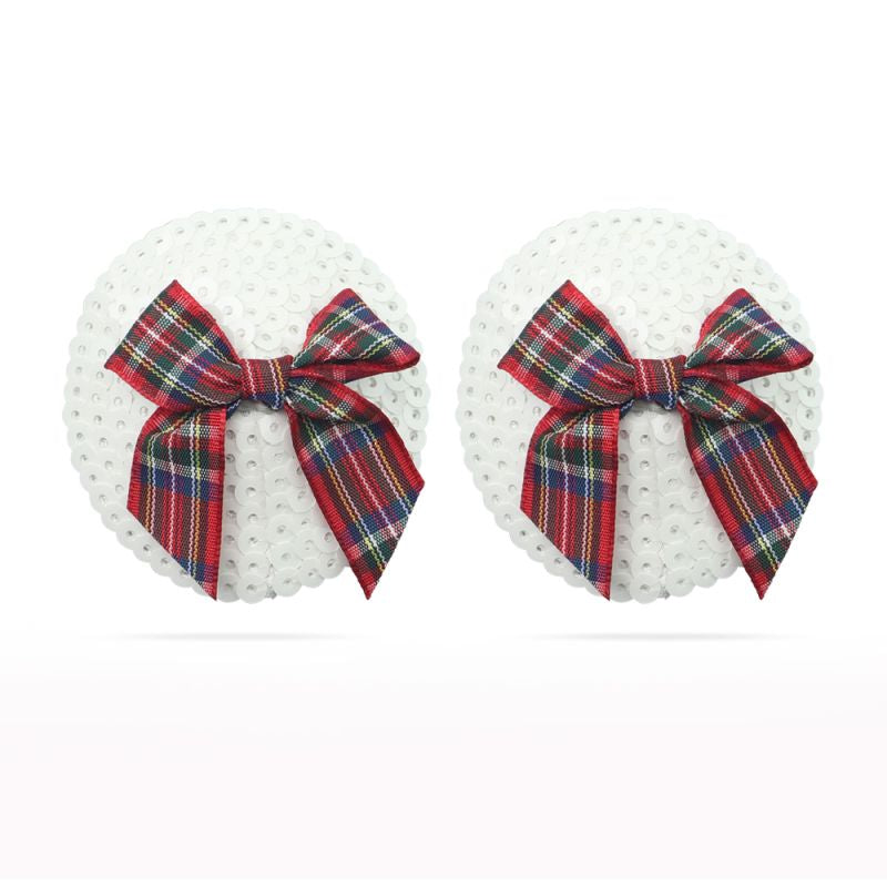 Reusable Sequin Round Nipple Pasties - White