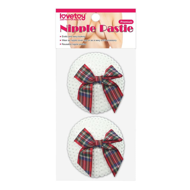 Reusable Sequin Round Nipple Pasties - White