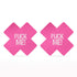 FUCK ME Cross Pattern Nipple Pasties Twin Pk - Black