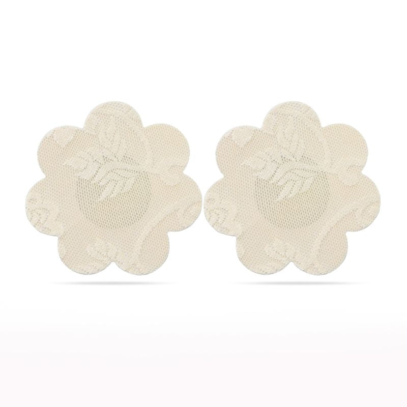 Lace Heart and Flower Nipple Pasties Twin Pk - Nude