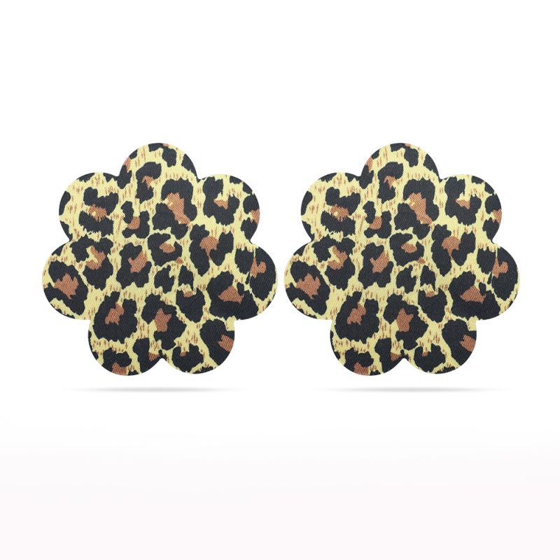 Leopard Sexy Nipple Pasties Twin Pk - Brown