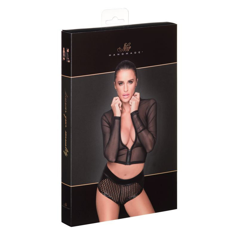 Sheer Zipped Tulle Top 