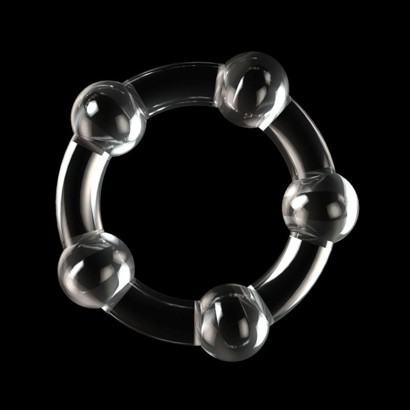 Triple Beaded Donut Ring Set - Clear