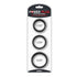 Silicone 3 Pc Pro Cock Ring Set - Black