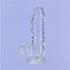 Crystal Dildo w Balls 6in Clear