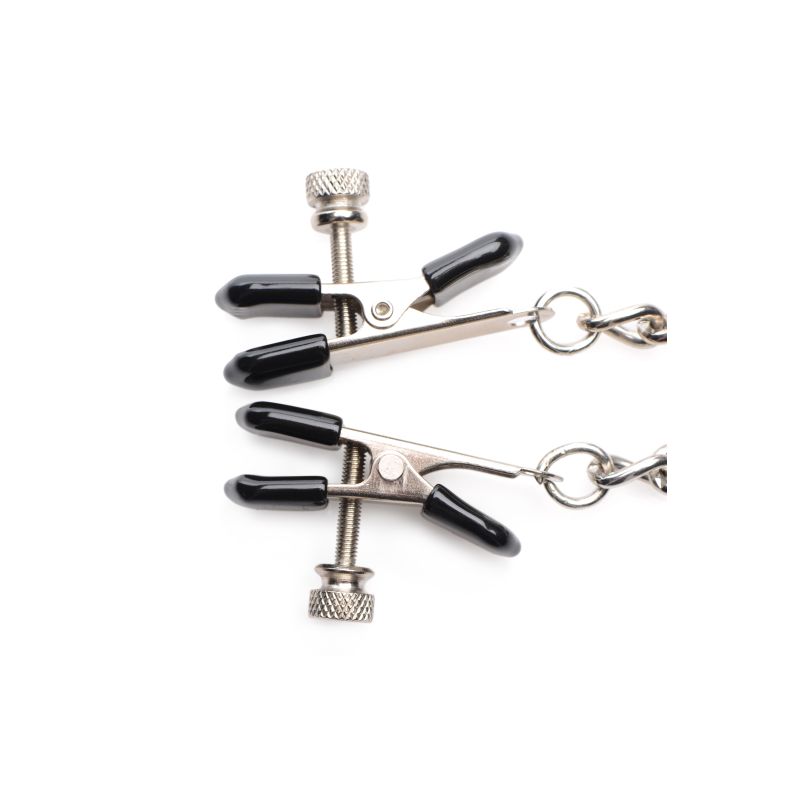 Titty Taunter Nipple Clamps w Weighted Bead - Silver
