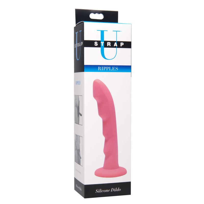 Ripples Silicone Dildo - Pink