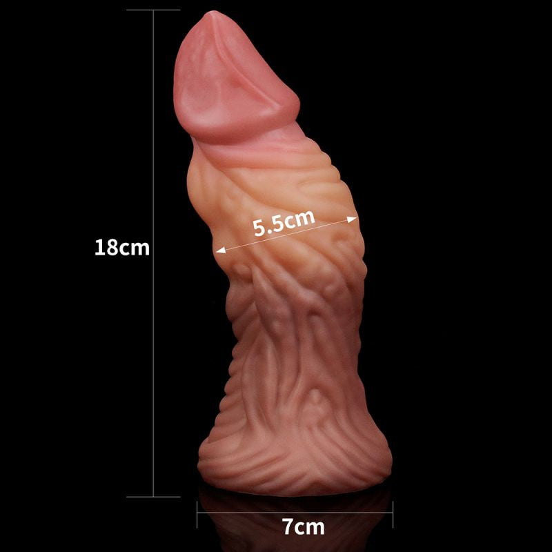 Nature Cock 7in Dual Layer Huge ALIEN Silicone Butt Plug Dildo - Flesh