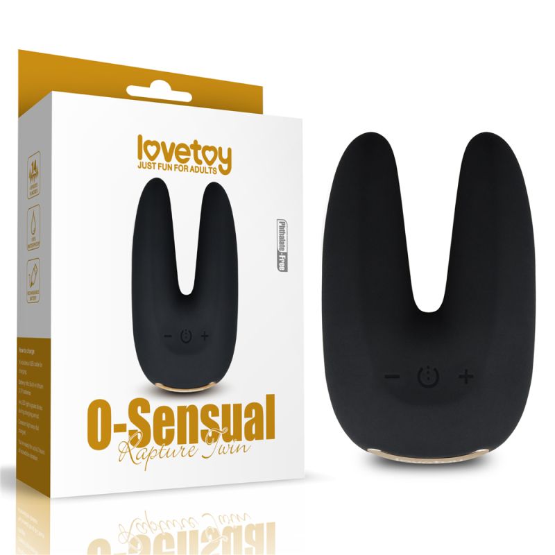 O Sensual Rapture Dual Motor Clit Massager Vibrator - Black
