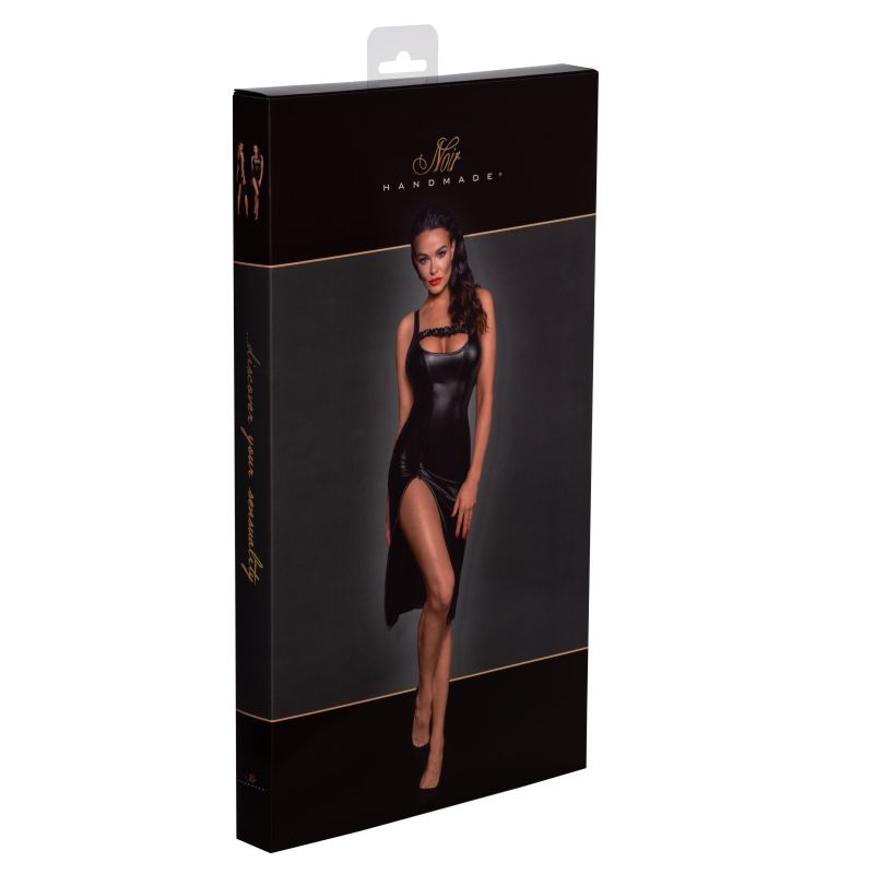 Power Wetlook  Midi Dress w Front Zipper