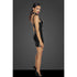 Power Wetlook Short Dress w Front Tulle Inserts - Black