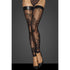 Tulle Stockings w Patterned Flock Embroidery & Power Wetlook Band