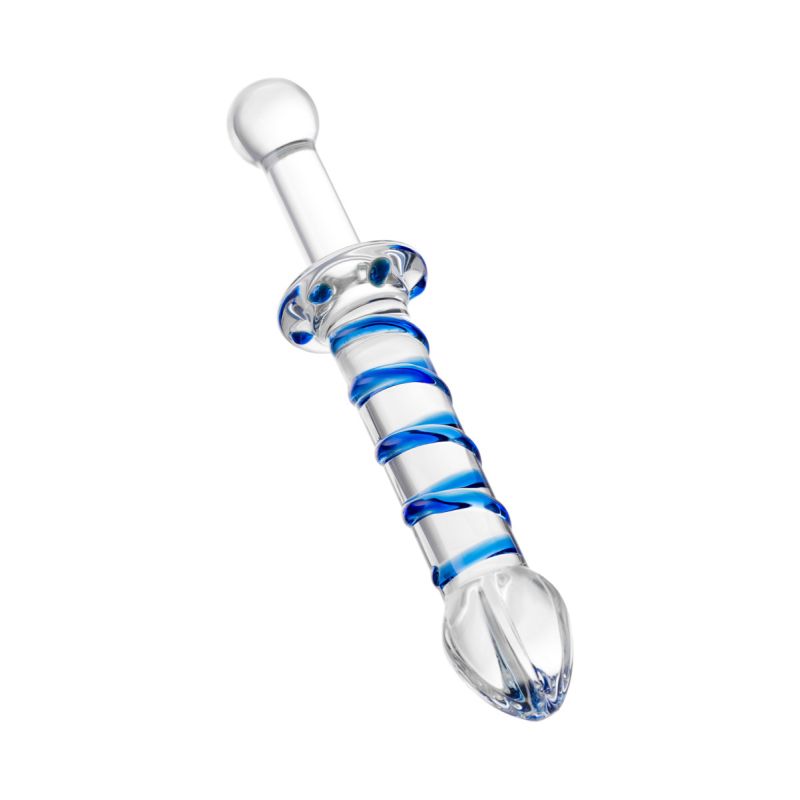 Sexus Glass Dildo Probe w Handle 23cm - Clear