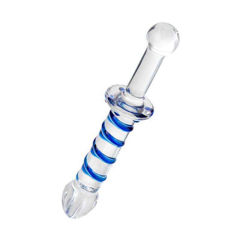 Sexus Glass Dildo Probe w Handle 23cm - Clear