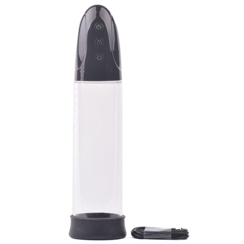 Premium Rechargeable Suction Penis Pump with Sleeve and Donut - Black