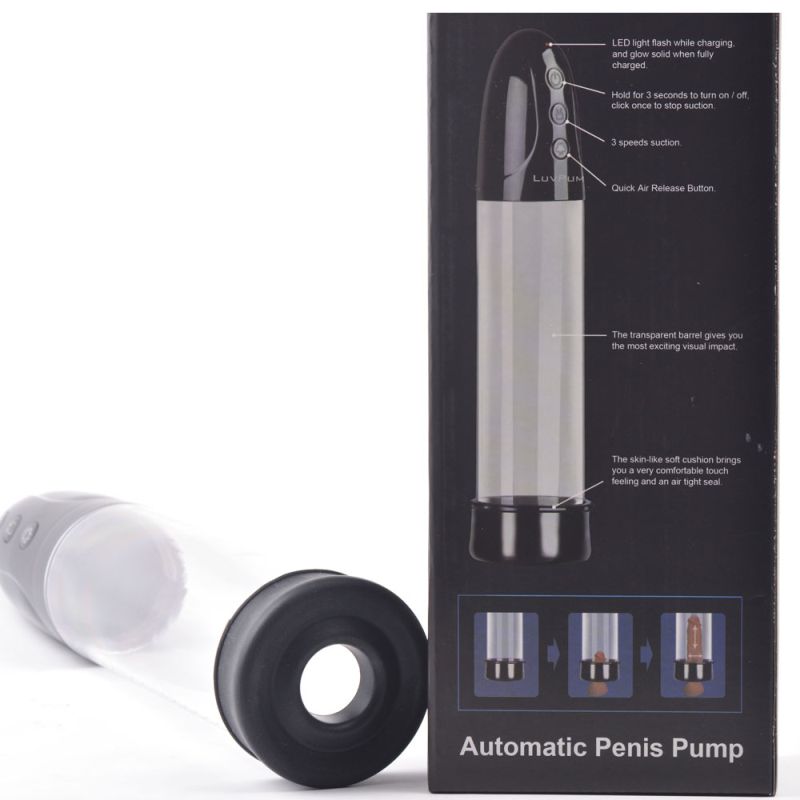 Premium Rechargeable Suction Penis Pump with Sleeve and Donut - Black