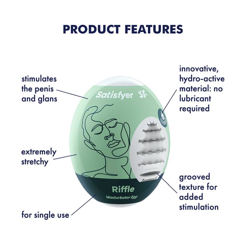 Satisfyer Masturbator Egg Riffle - Green