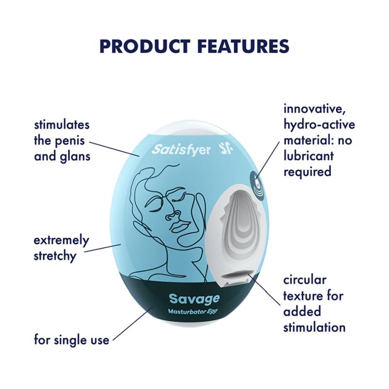 Satisfyer Masturbator Egg Savage - Blue