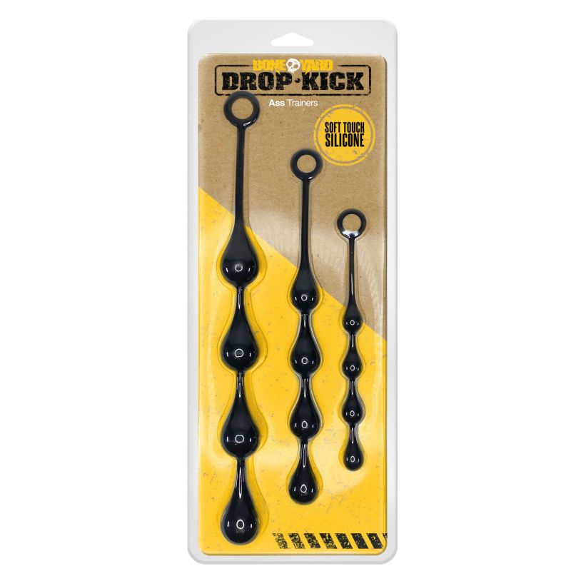 Drop-Kick Silicone Beginner Ass Training Kit 3 Pc  - Black