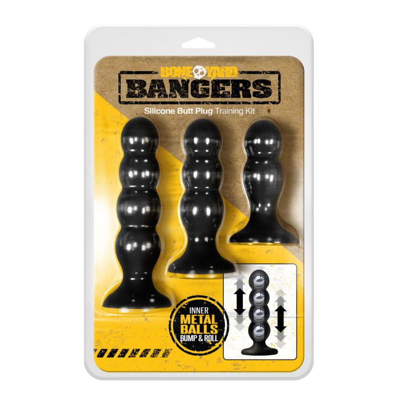 Bangers Silicone Ass Training Kit 3 Pc - Black