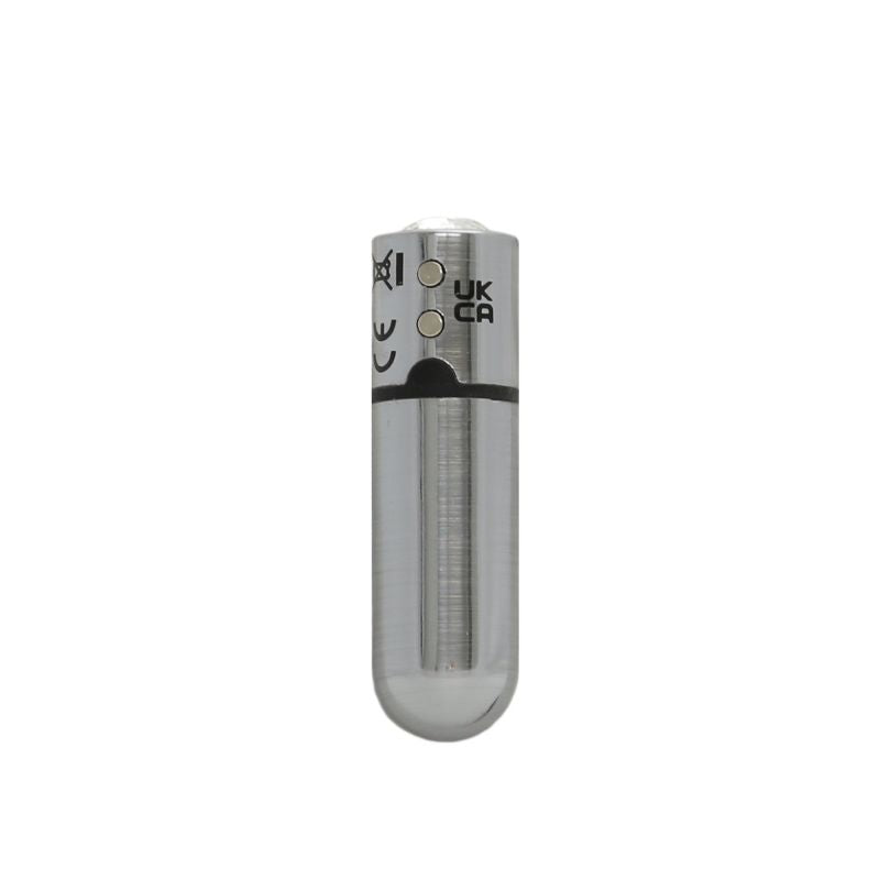 Power Bullet First Class 6cm Rechargeable w Crystal Silver - Silver