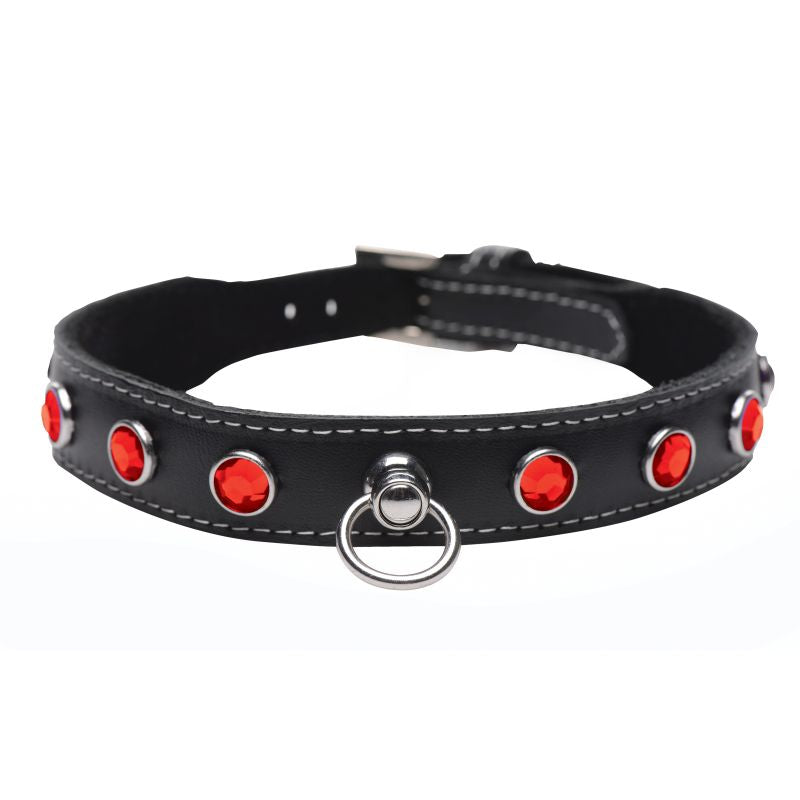 Bling Vixen Leather Choker w Clear Rhinestones