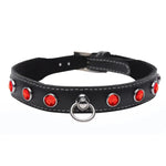 Bling Vixen Leather Choker w Clear Rhinestones