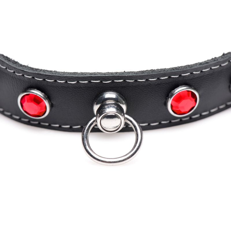 Bling Vixen Leather Choker w Clear Rhinestones