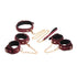 6 Pc Velvet Bondage Set Burgundy  - Burgundy