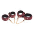 6 Pc Velvet Bondage Set Burgundy  - Burgundy