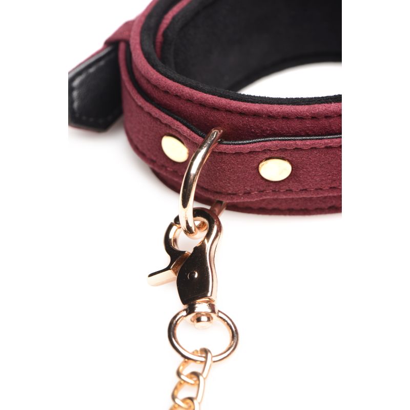 6 Pc Velvet Bondage Set Burgundy  - Burgundy